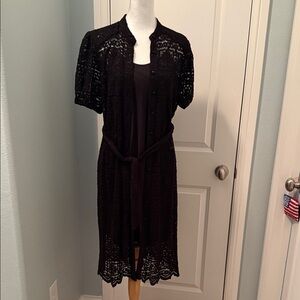 Nicole Miller Black 2 Layer: Black Shell & Lace Cover